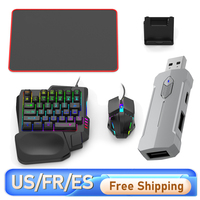 5 in 1 Mobile Game Converter Keyboard Mouse Gaming Set for PUBG Wired RGB Backlit Keyboard with Wrist Rest for Android System