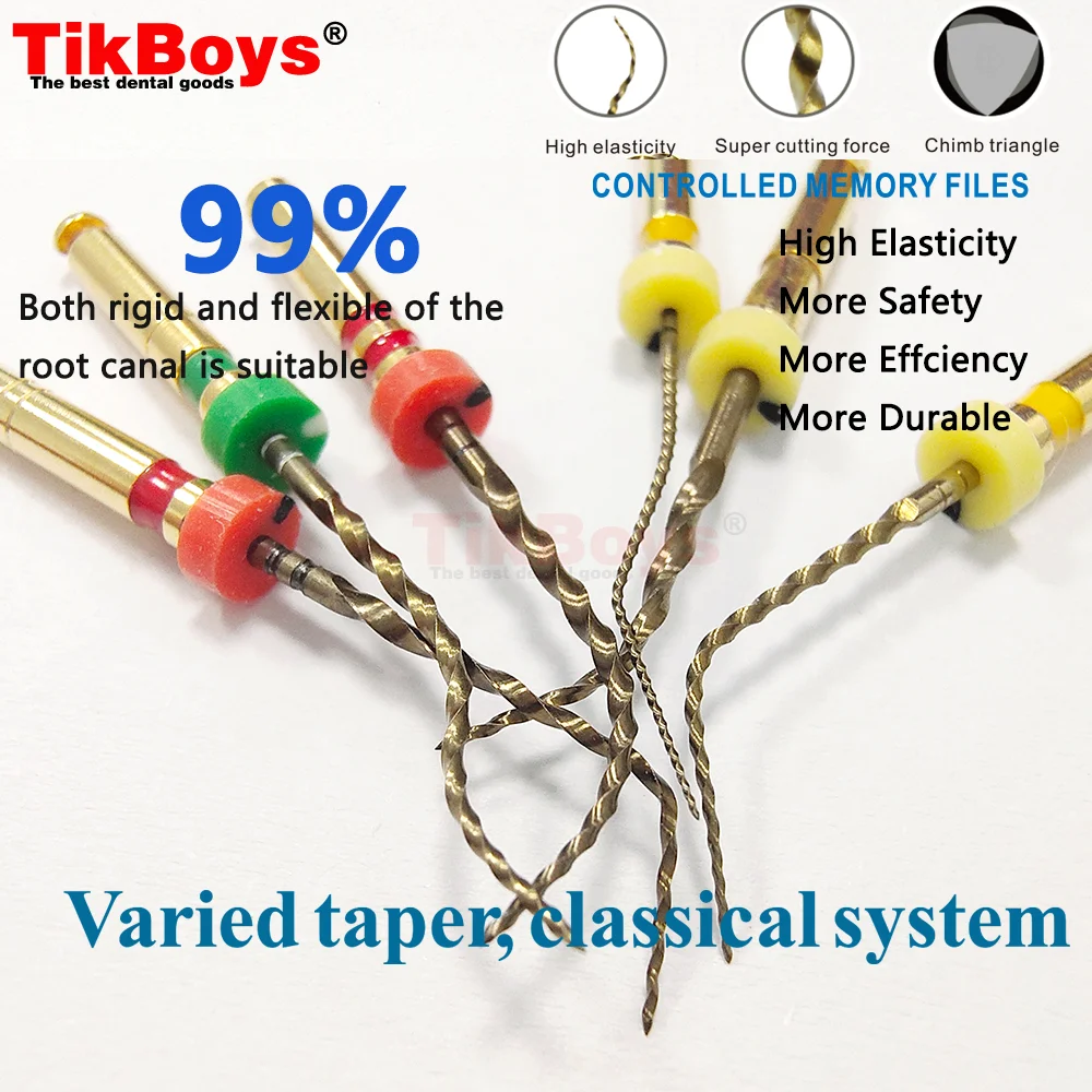 COXO SOCO 6pcs/Pack 25mm SC-Pro Dental Files Root Canal Use Rotary Heat Activated  Endodontic Files Rotating File Dentistry