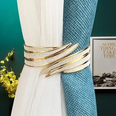 Light Luxury Curtain Tie Metal Full Drill Wings Spring Curtain Buckle Curtain Clip Tie Rope Room Accessories