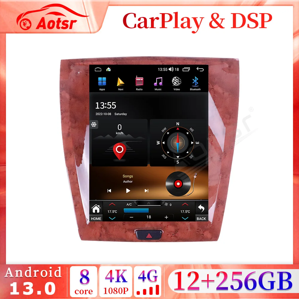 Jaguar XK XKR XKR-S 2006-2015Android 14.0 차량용 GPS Navi 스테레오 업그레이드 멀티미디어 플레이어 용 12.1