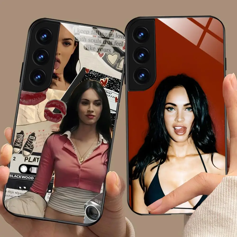 

Megan Fox Mobile Phone Case for Samsung Galaxy S26 S25 S24 S23 S22 S21 S20 Note20 Plus FE Ultra Glass Colorful Cover Pretty
