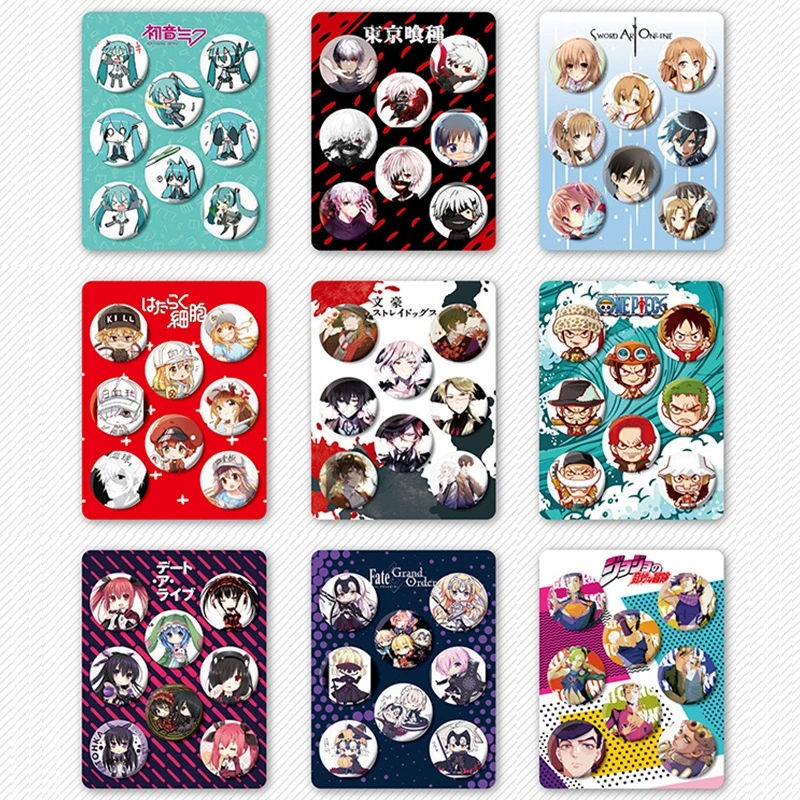 8 Pcs/Set Anime Tinning Backpack Badge Brooch Pin Souvenir Clothing Bag Backpack Accessories Gift For Friends