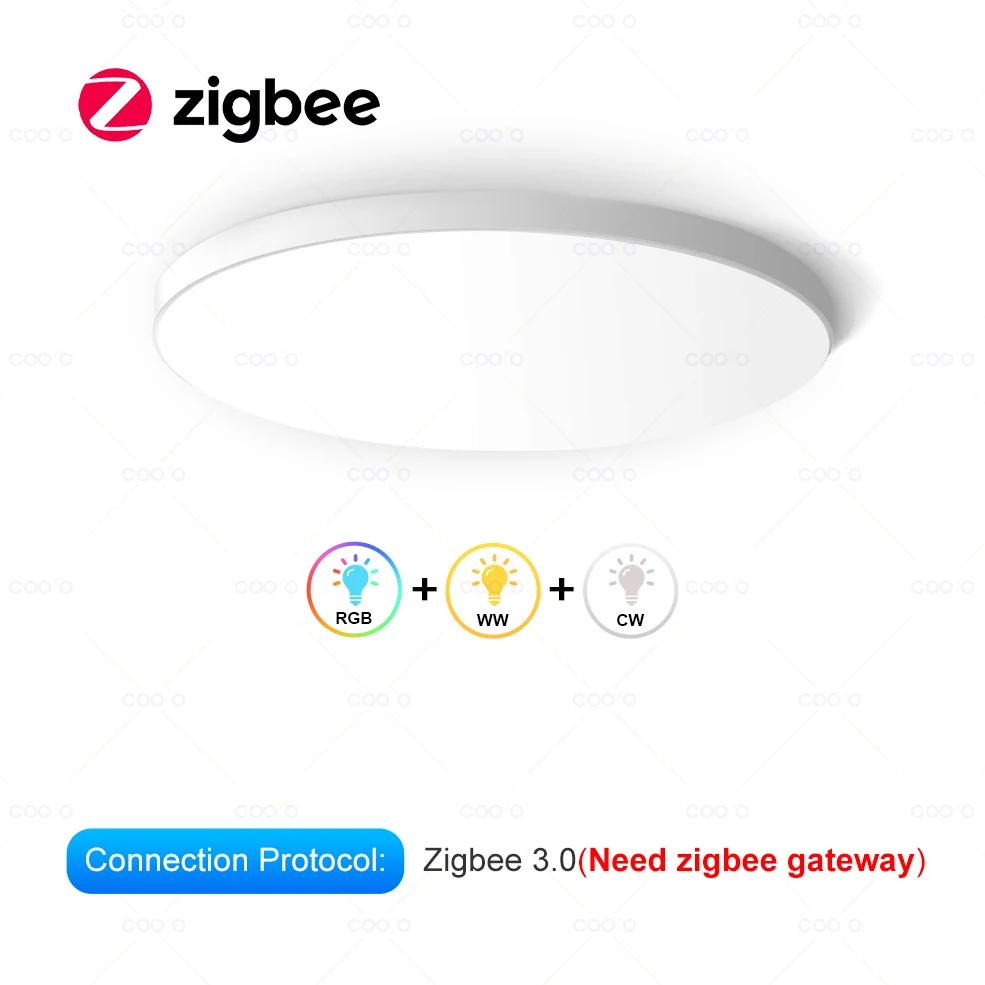 coolo Tuya Zigbee Smart LED Deckenleuchte WiFi Raumdekoration RGBCW Deckenleuchte App Sprachsteuerung Alexa/Google Runde Deckenleuchten 3