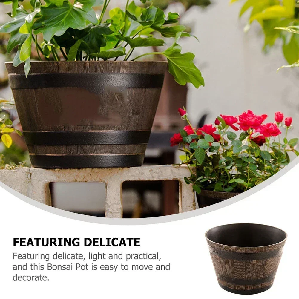 

Succulent Flowerpot Lotus Basin Cylinder Flower Pot 1pc Accessories Replacement Resin Garden Whiskey Bucket High Quality