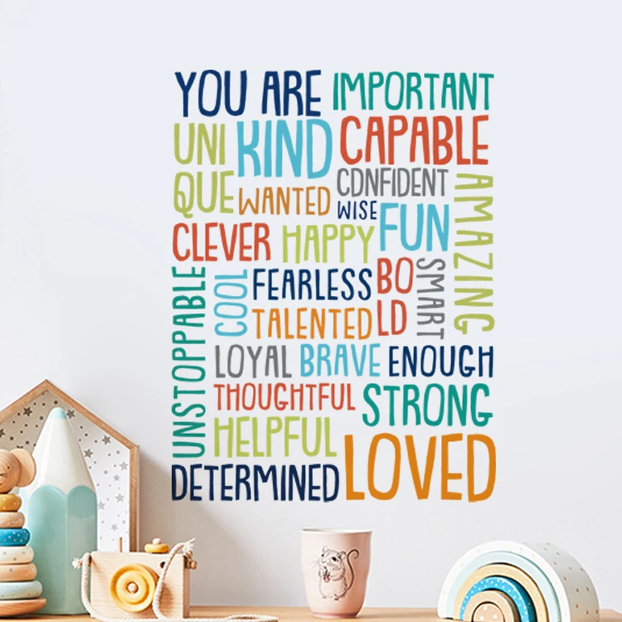 Positive Kid Classroom Wall Picture Inspirational Sticker Education Playroom Motivational Art Wall Sticker Child Bedroom Decor