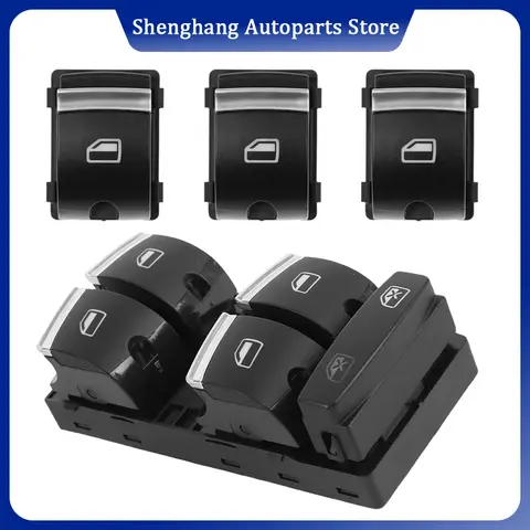 4F0959851H 크롬 마스터 윈도우 스위치 4F0959855B 리어 버튼 아우디 A3 8P 2009-2013 Q7 4L 2010-2015 RS3 스포트백 8P 2011-13용