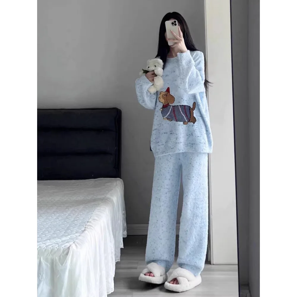 لطيف لينة الكلب الألماني نمط محبوك ثوب النوم الجولة الرقبة المرأة سترة الخريف الشتاء نمط جديد تنوعا طبطب Knitwea #1