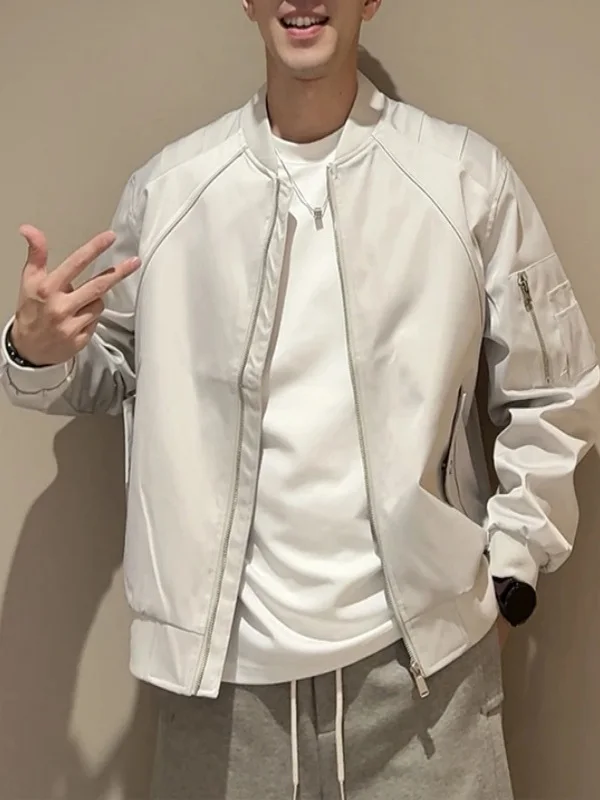 

Осенний мужской американский пилот в стиле пэчворк, джет, свободный повседневный модный простой бейсбольный воротник, осенне-зимняя верхняя одежда, полиэфирное волокно