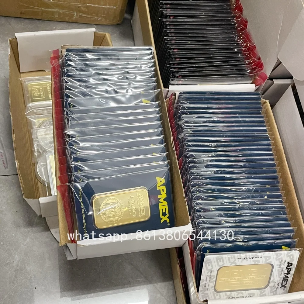 

Wholesale Swiss Gold Plated Copper Bullion Bar 5g\10g\20g\1oz\50g 100g Sealed Packing Serial Number Collectible Metal Crafts