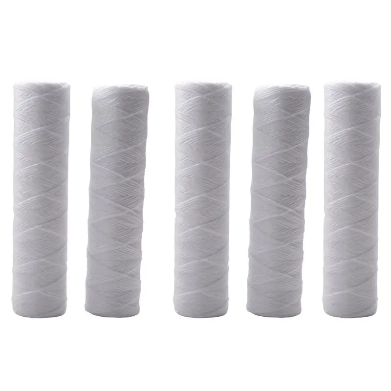 A23F-5 Micrometre 10 X 2.5 Inch String Wound Sediment Water Filter Cartridge Whole House Sediment Filtration, Universal Replacem