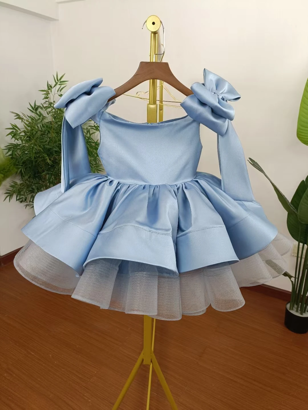 Jill Wish-Robe de Princesse Rose Unie pour Fille, Tenue de Bal Élégante à Manches Décolorées pour ixd'Anniversaire et de Mariage, J159