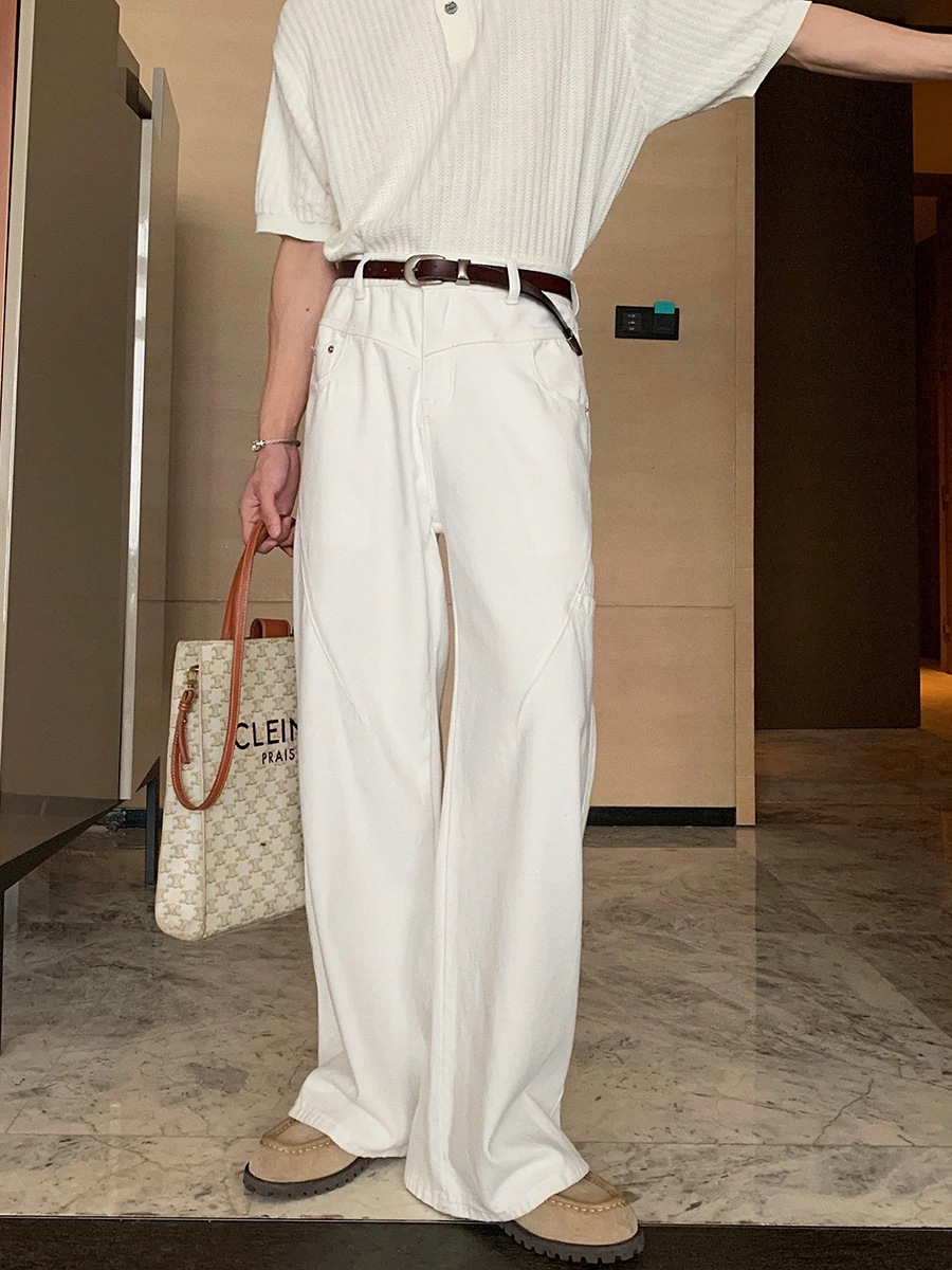 

Мужские джинсовые широкие джинсы Hualun, модные повседневные хлопковые брюки прямого кроя, молодежная одежда на все сезоны