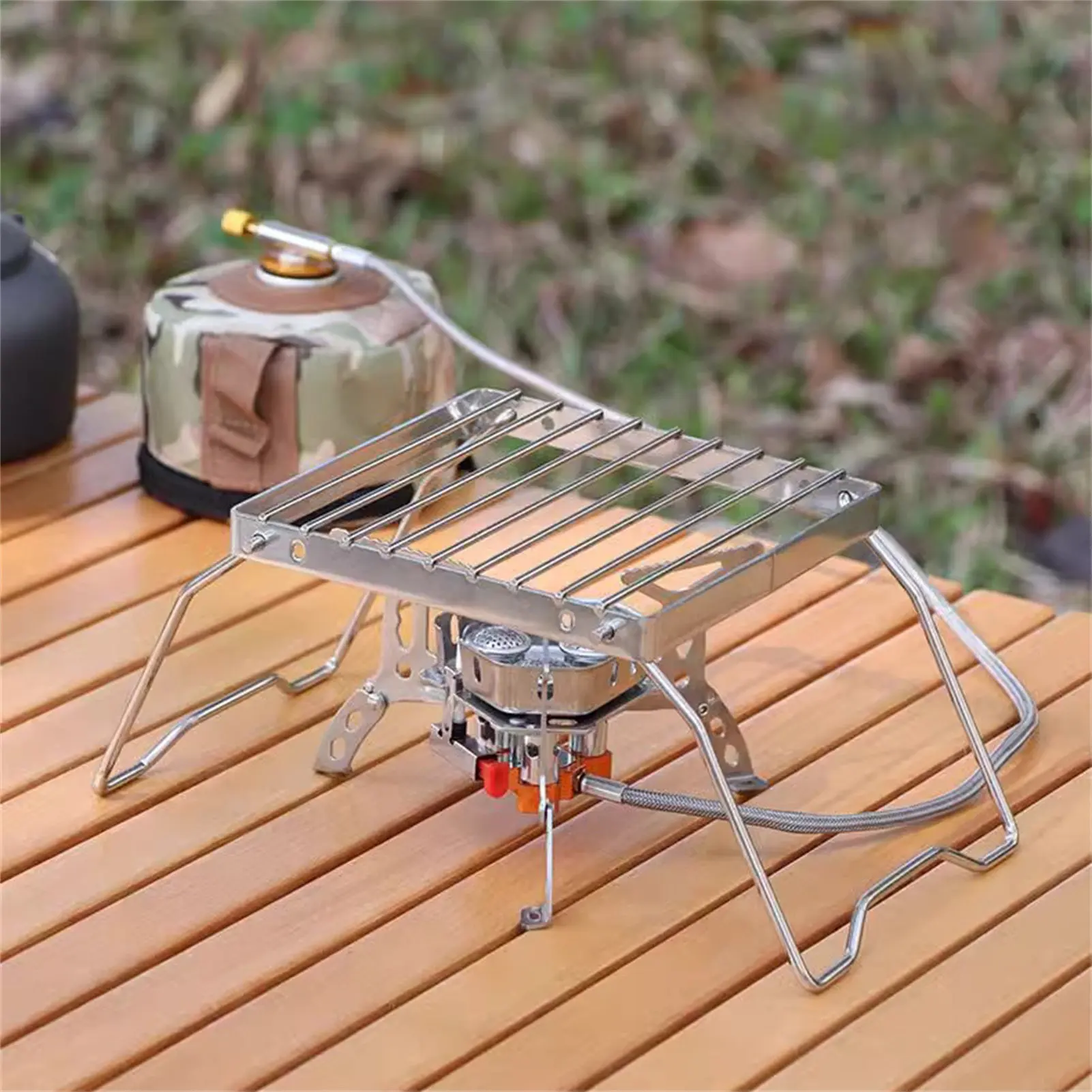 

Портативная складная подставка для плиты из нержавеющей стали, решетка для чайника и гриля, мини-решетка для кемпинга на открытом воздухе