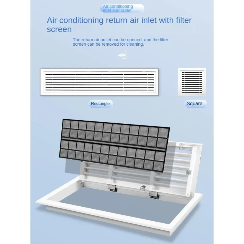 Image 5: Cadre d'entrée d'air, diffuseur d'air de grille de ventilation pour système de climatisation centrale avec panneau étendu