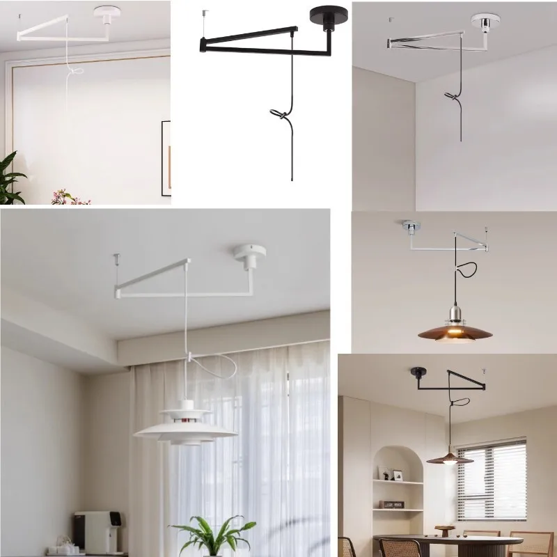 Rotate Pendant Lights Kitchen Dining Restaurant Adjustable Swing Arm Hanging Lamp Ceiling Retractable Folding Arm accessories