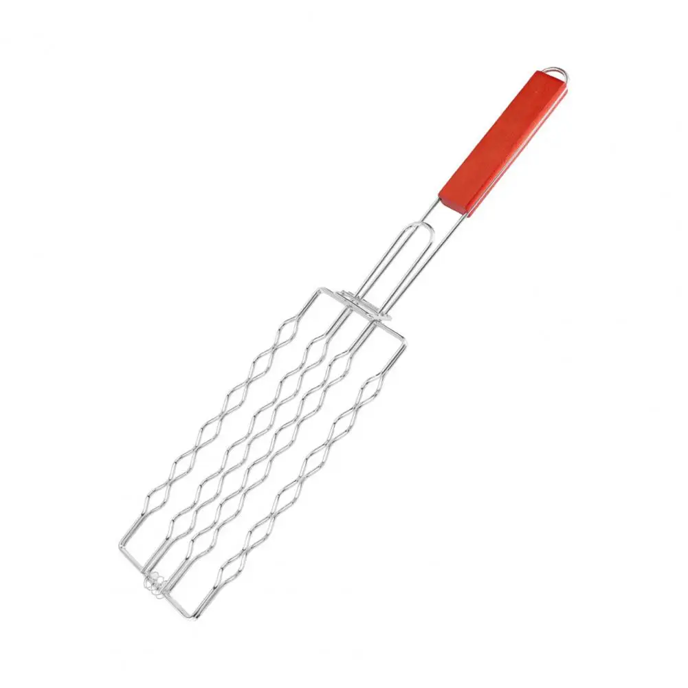 Heat Resistant Grill Basket Stainless Steel Expandable Grill Basket with Handle Hot Dog Sausage Bbq Rack Portable Rust-resistant