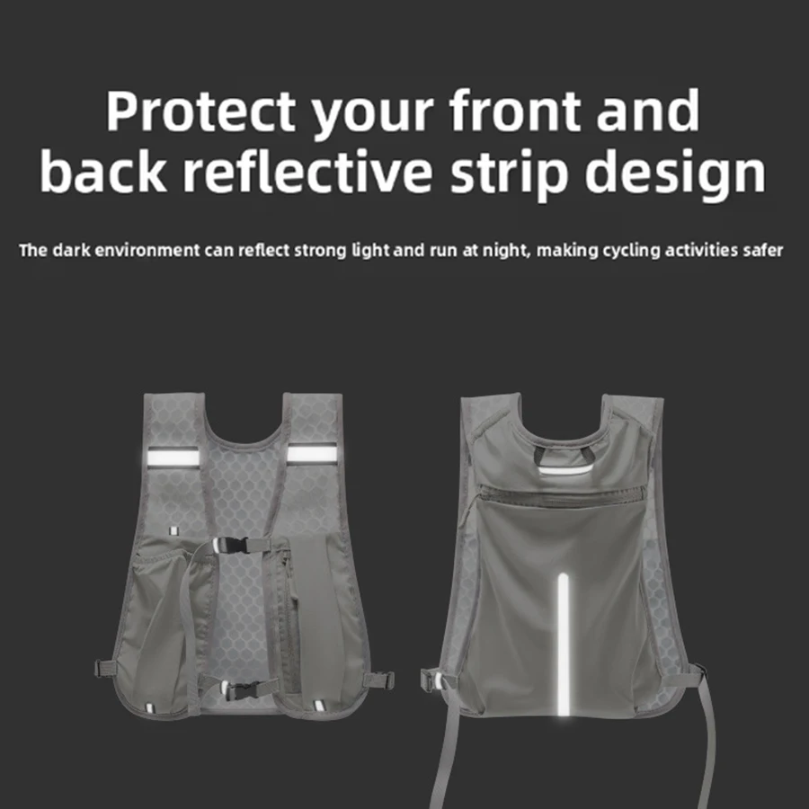 Per il ciclismo Gilet portaoggetti da corsa Gilet da corsa leggero Zaino riflettente per idratazione con tasca portaoggetti per telefono