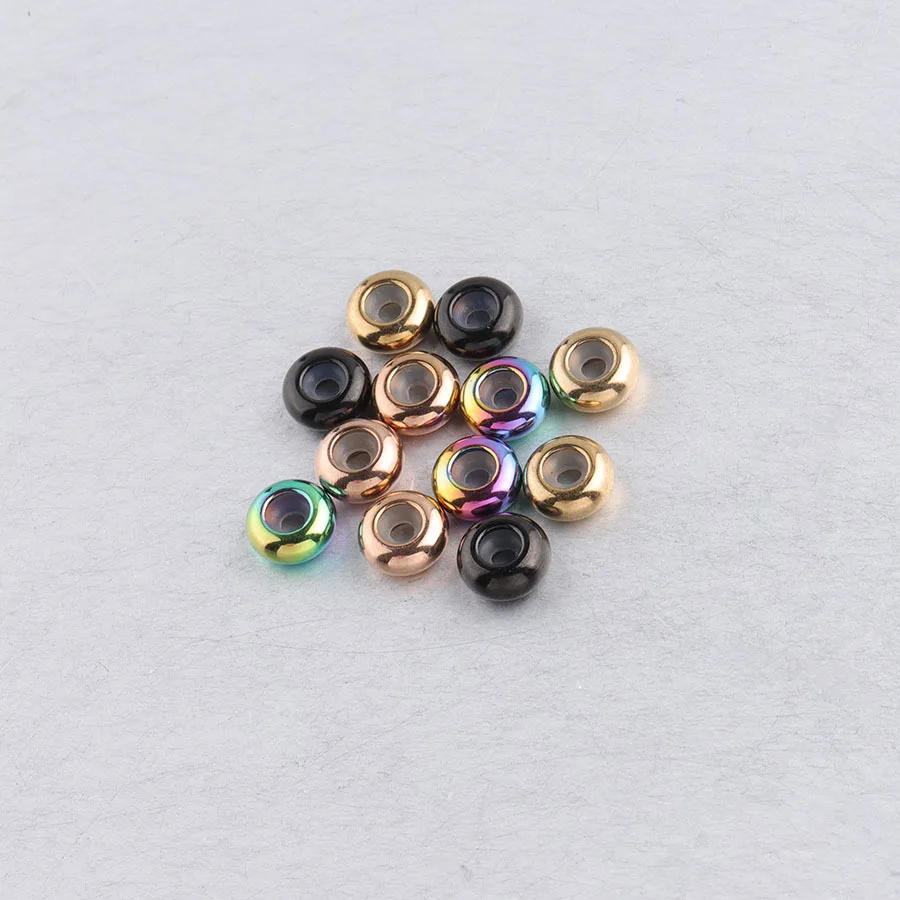 20Pcs/Lot 8mm Stainless Steel Spacer With Rubber Core Inside Positioning Stopper Beads For DIY Making Jewelry Accesso Wholesale
