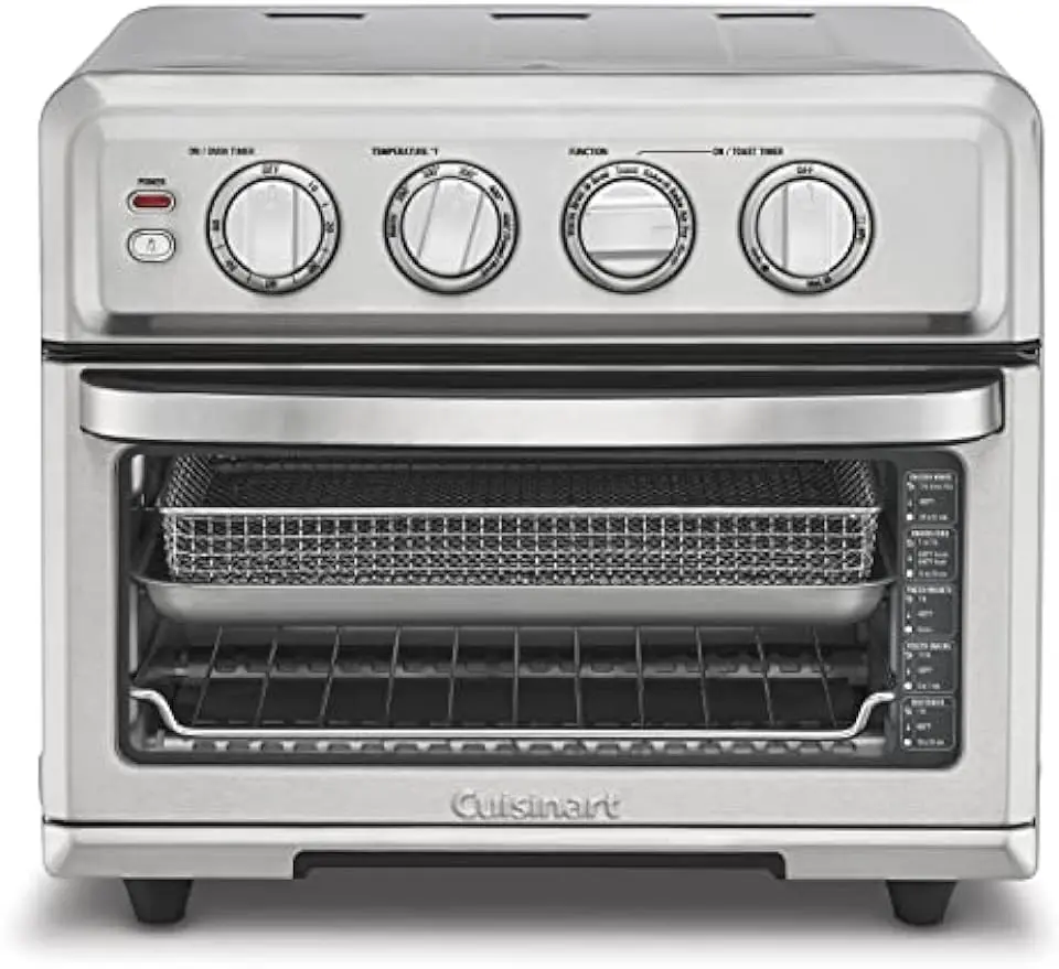 Air Fryer + Convection Toaster Oven, 8-1 Oven with Bake, Grill, Broil & Warm Options, Stainless Steel, TOA-70