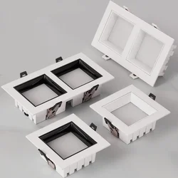 Dimmable Square Deep Anti Glare LED panel recessed LED downlight 9W 12W 15W 18W 24W 36WLED ceiling light AC85-265V