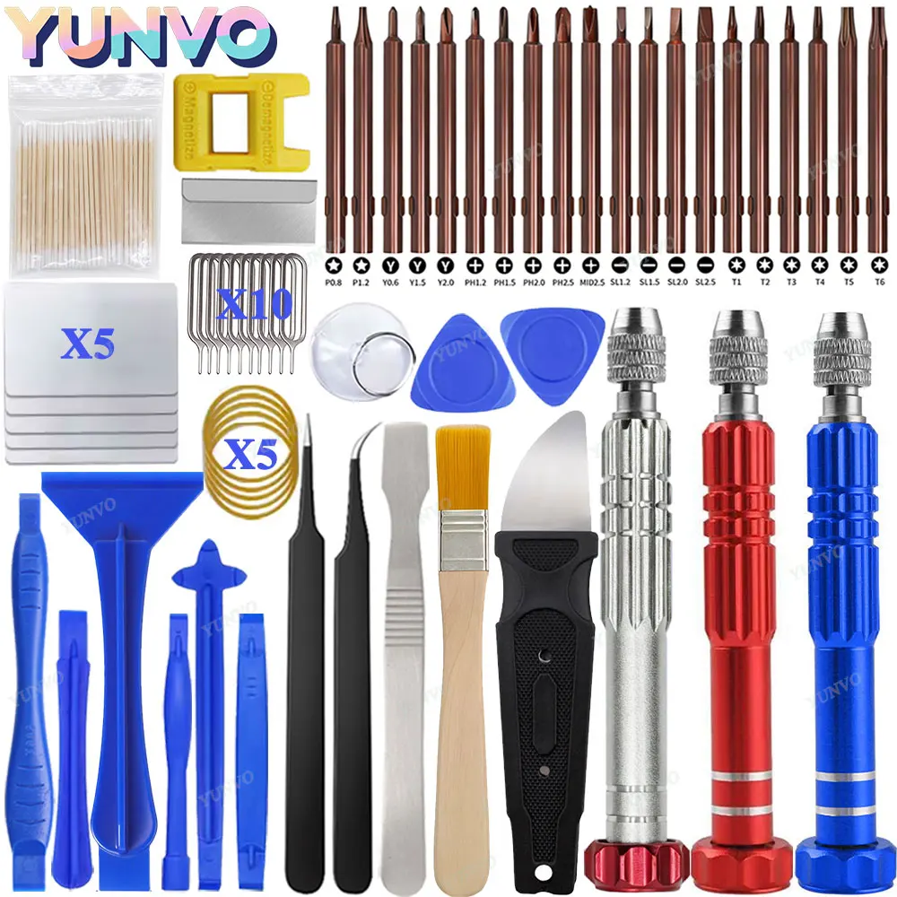 58 in 1 Precision Screwdriver Set Professional Repair Kit Pry Spudger Blade SIM Eject Pin for Mobile Phone Disassembly Hand Tool