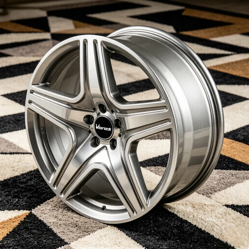 Two-Tone Custom Forged Rim by Viorock, 18-24Inch Retro 5-Spoke Design Customizable Offset & Size Fit for Mercedes-Benz Audi Ford