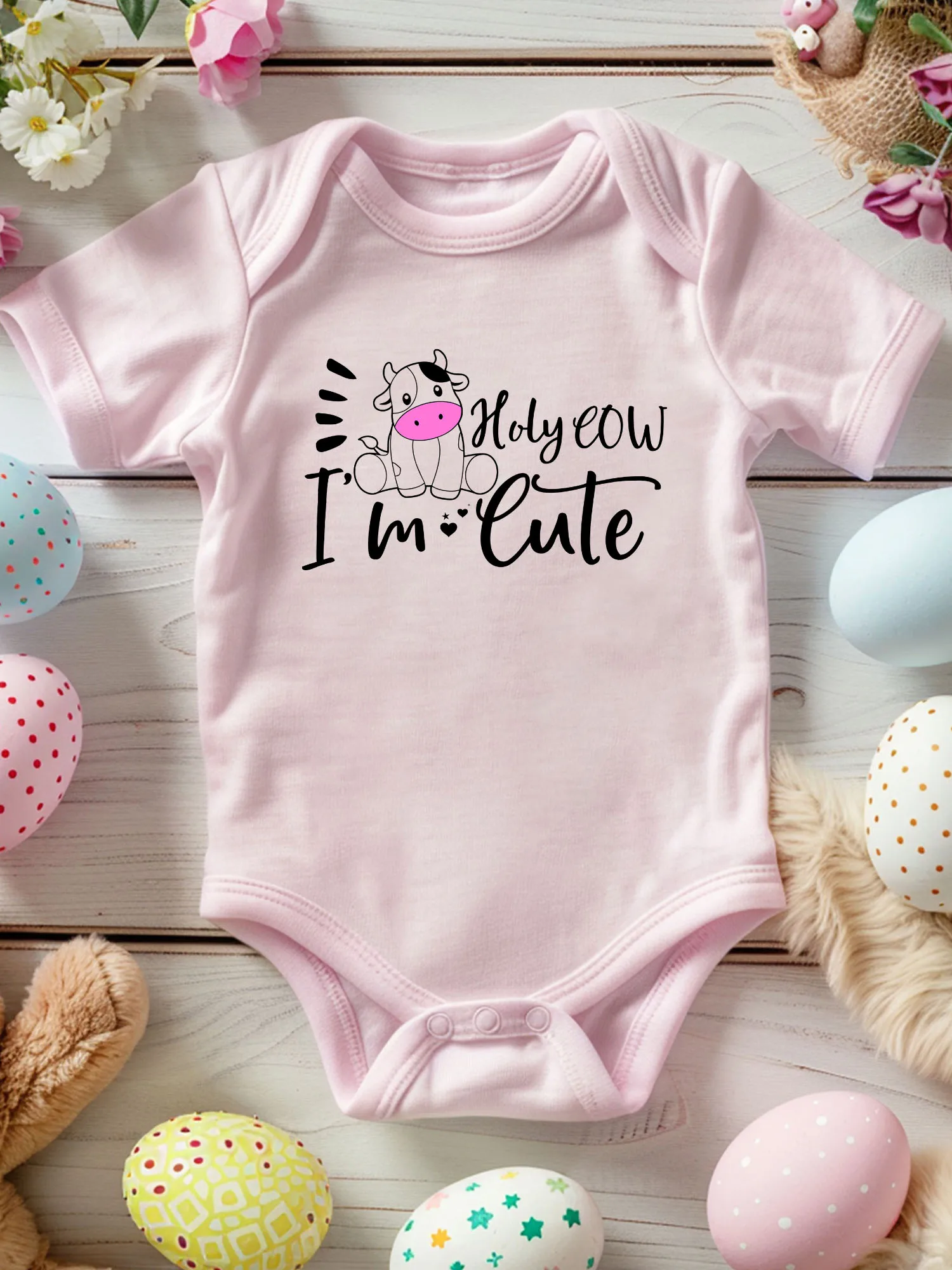 

Детский комбинезон-слип унисекс Gentle Holy Cow, 100% хлопок, мягкий, всесезонный, розовый, 190 г/м²