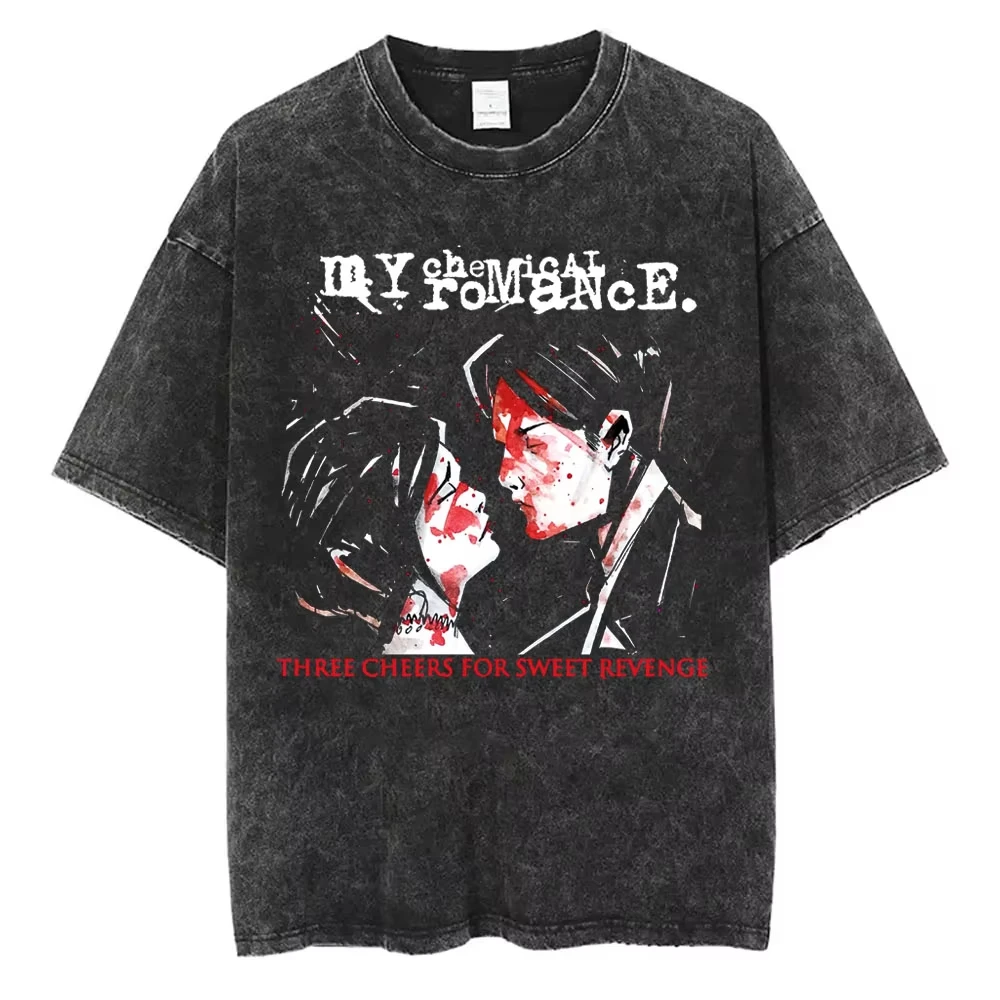 My Chemical Romance The Black Parade Album Poster Print T-shirt Men Women Vintage Washed Cotton Casual Oversized Summer New Tee