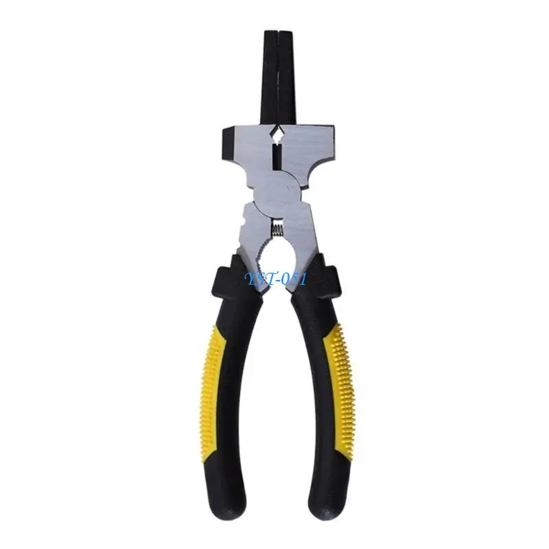 

E15A 7” Mig Welding Plier Nozzle Cleaner Rounded Hammer Face Tempered Wire Cutter Ergonomic Handle Strong Hand Tool