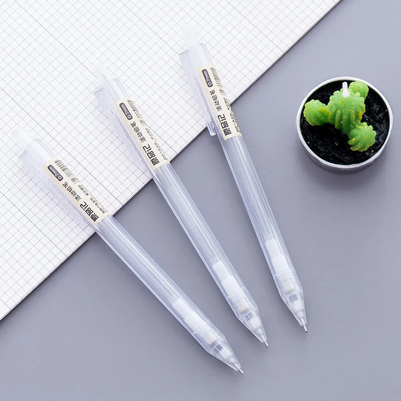 Gift Simple Japanese Transparent Rod Frosted Automatic Pencil 0.5mm Refill Primary School Student Learning Kawai Stationery