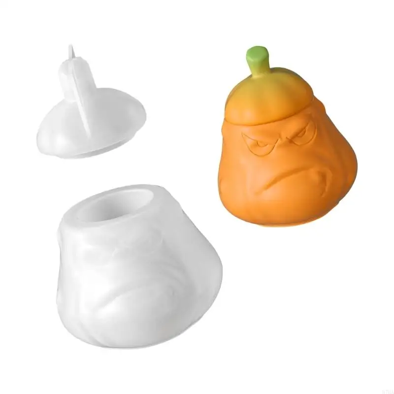 Angry Gourd Jar Casting Molds Set with Separate Body and Lid Components, Flexible Seasonal Design for Lidded 87HA