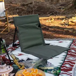 Foldable Folding Beach Chair Oxford Sponge Filling Integrated Backrest Chair with Support Frame Soft and Comfortable