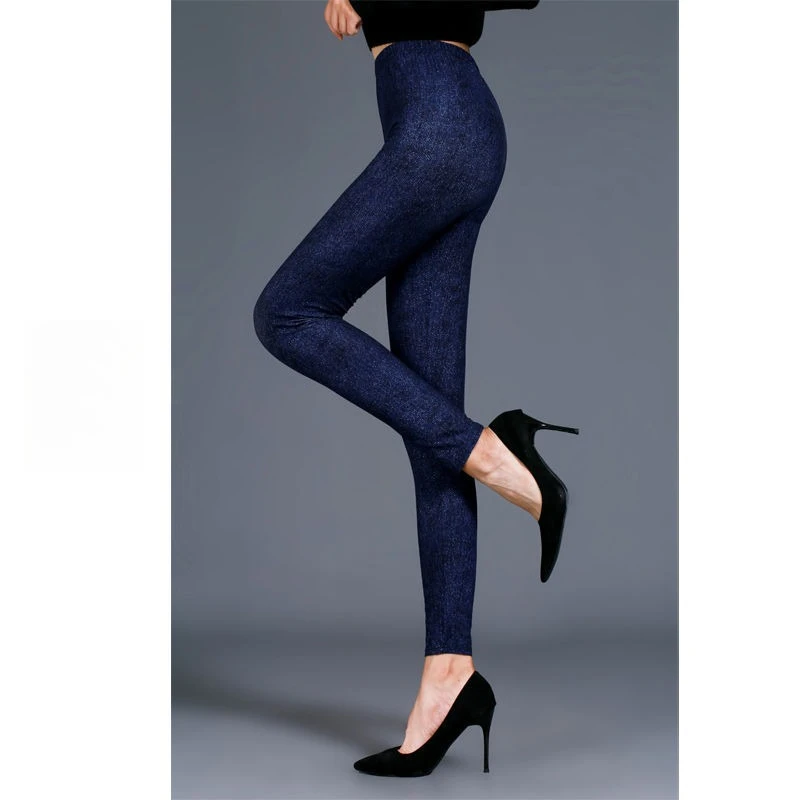Stretchy Soft Cotton Women Printed Leggings High Waist Slimming Jeggings for Spring Fall