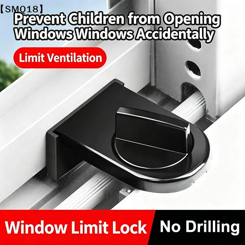 Aluminum Alloy Sliding Door and Window Lock Latch Anti-theft Anti-pinch Safety Lock Child Pet Protec Bidirectional Fixer【SMQ】