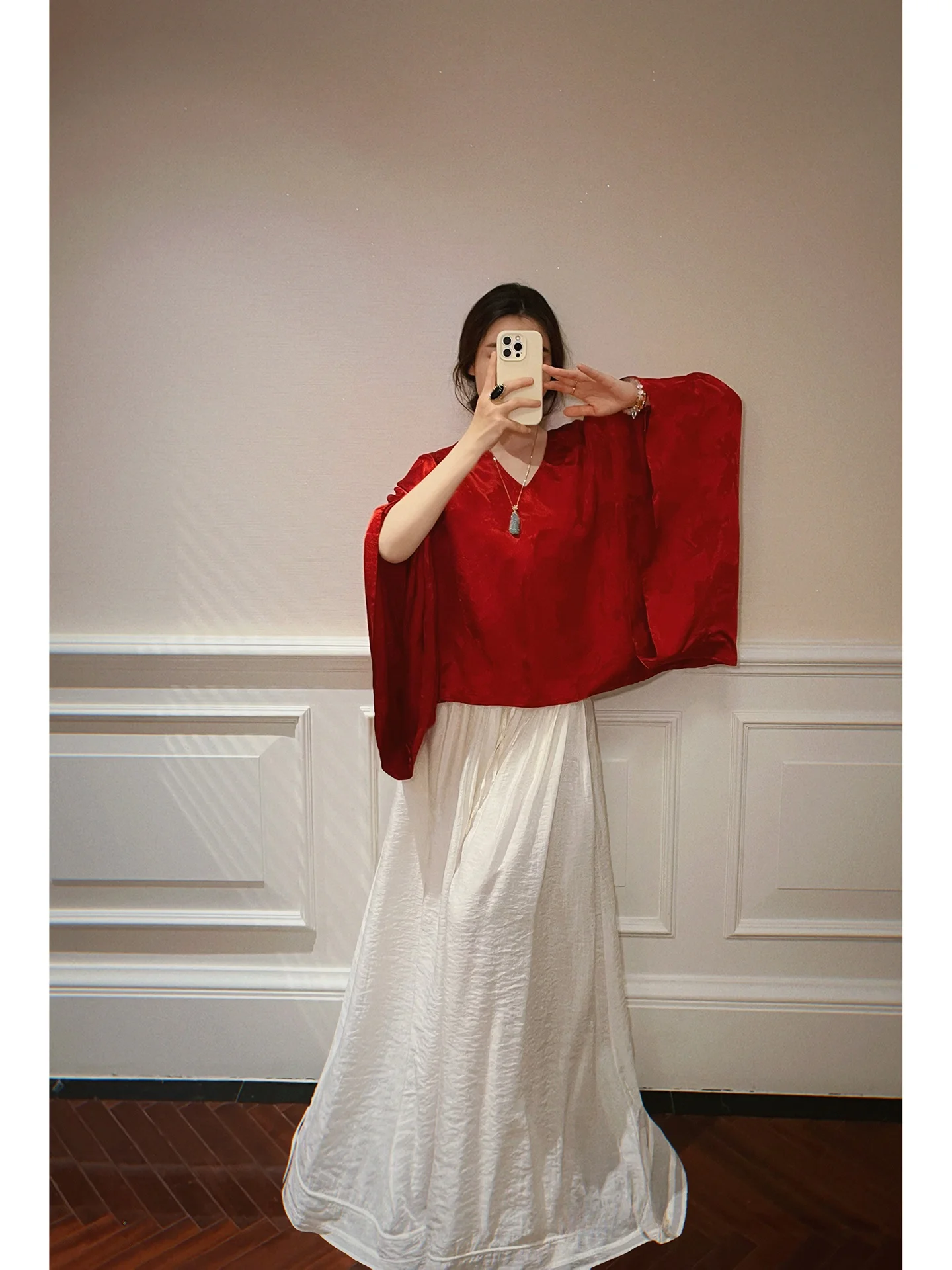 

Весенне-летние женские белые брюки-юбка с высокой талией, широкими штанинами, свободного кроя, драпированные, повседневные