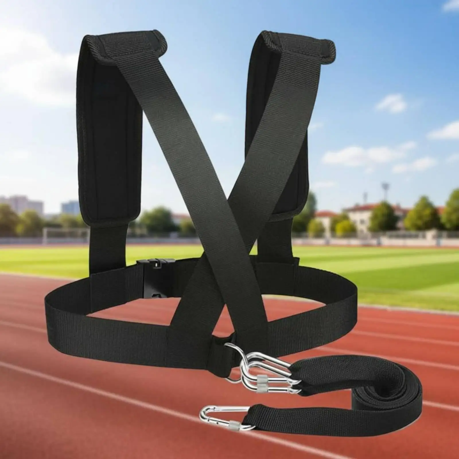 Speed Training Harness Adjustable Strength Training Vest Strap Padded Shoulder Straps Sled Harness for Athletes, Track and