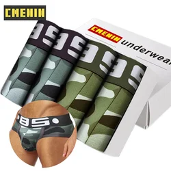 4Pcs/Lot Sexy Men Underwear Briefs 13 Colors Camouflage Cotton Solid Slip Under Wear Brief Sexy Wear Men Gay Jockstrap BS141