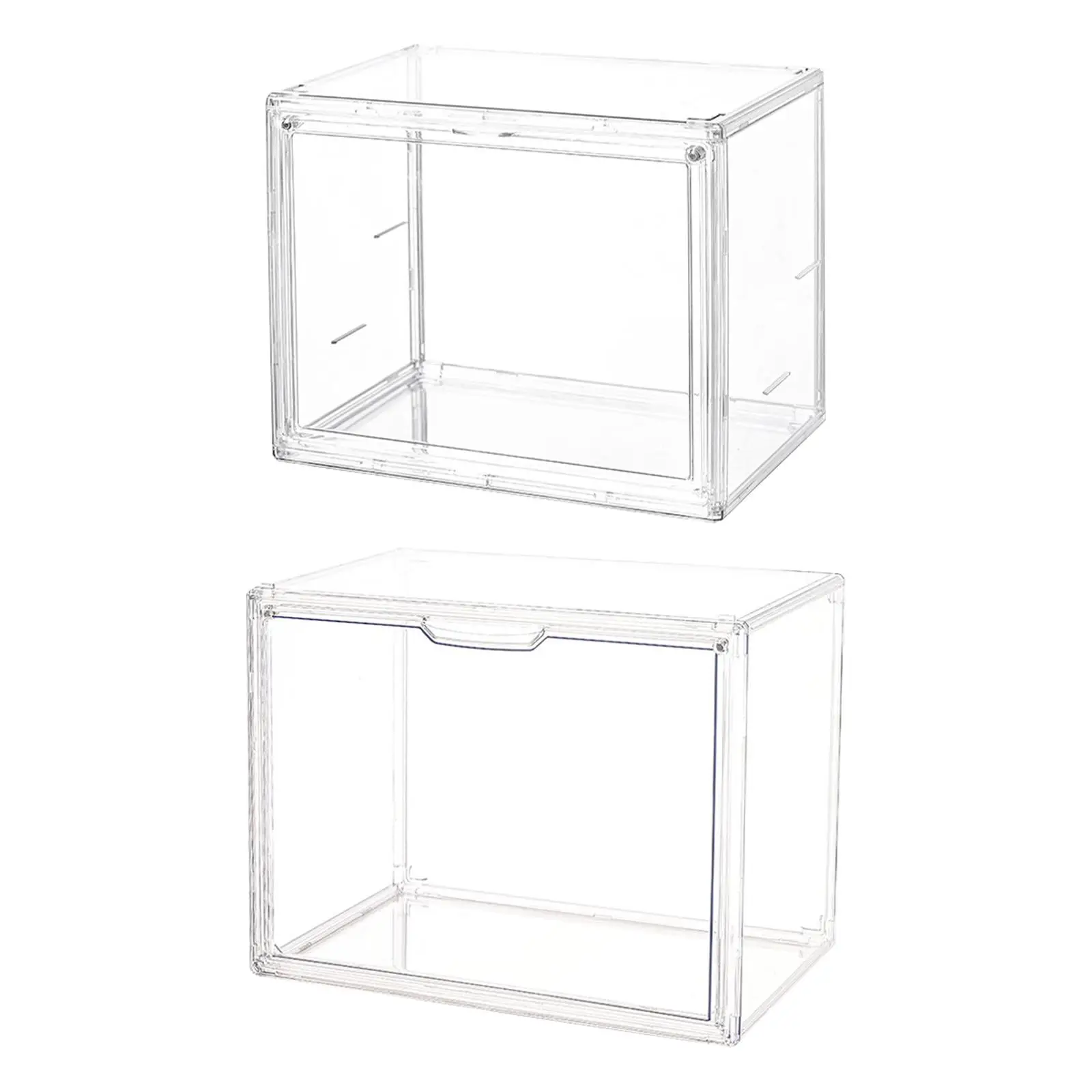 Vitrine acrílica transparente para figuras, caixa de exibição de bancada, estatueta, à prova de poeira, para figuras de ação, cosméticos