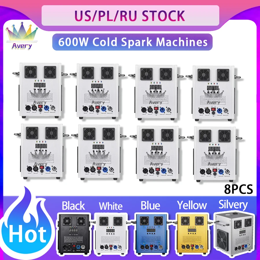 0 Tax 8Pcs 600W Cold Spark Fountain Machine DMX Remote Control Special Effect Machine For Dj Bar Disco Wedding Party Chrismas