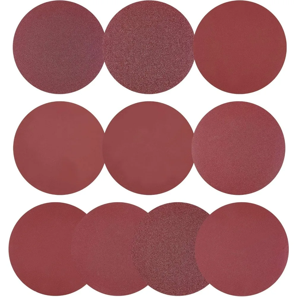 100 PCS NO-Hole PSA Aluminum Oxide Sanding Disc 6-Inch Sanding Grinder Polishing Accessories 10PCS Each