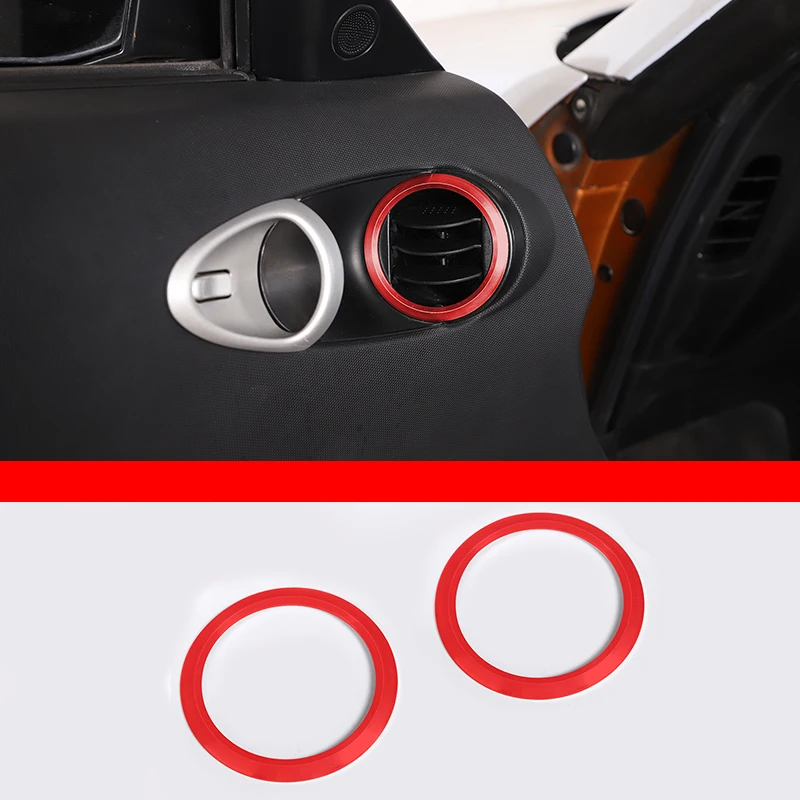 

For Nissan 350Z 2003-2006 Car Door Air Outlet Decorative Circle Sticker Aluminum Alloy Air Outlet Protection Accessories 2 Pcs