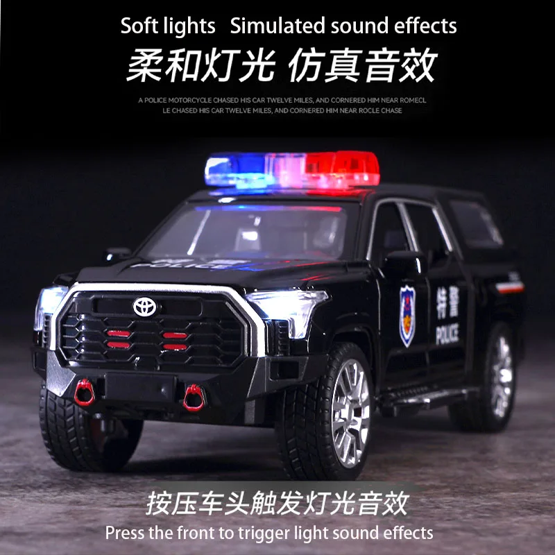 1:32 Toyota Road Patrol Special Police Alloy Diecast Car Exquisite Model Toy Sound Light Pull Back Kid Birthday Gift Collection