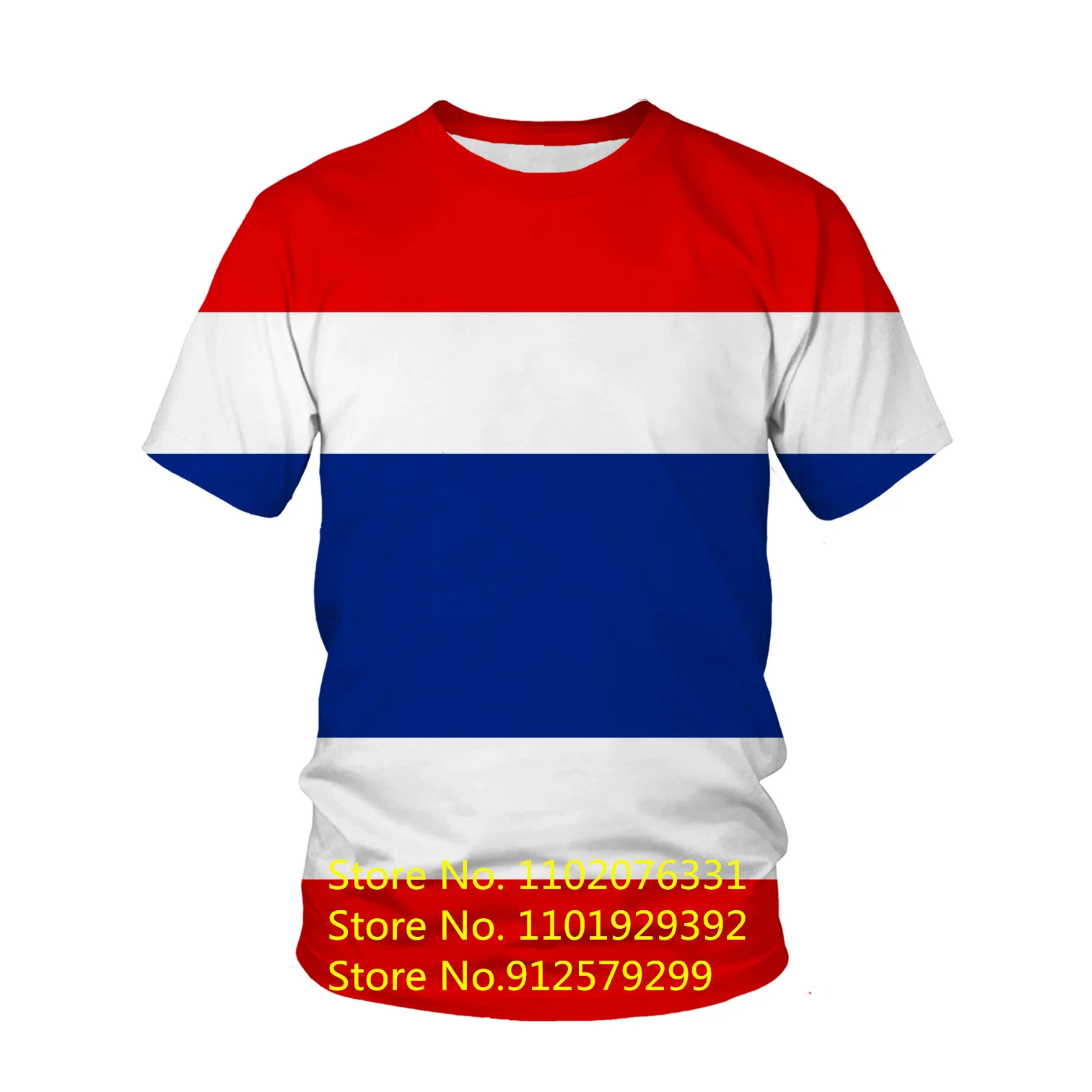 Thailand Flag Men's Fashion T-shirt Harajuku 3D Printing Casual Sports T-shirt Round Neck Retro Short-sleeved Top