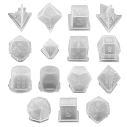 15 Shapes Irregular Dice Epoxy Resin Molds Dice Dried Flower Resin Molds Silicone Mould Making DIY For Multi-spec Digital Game