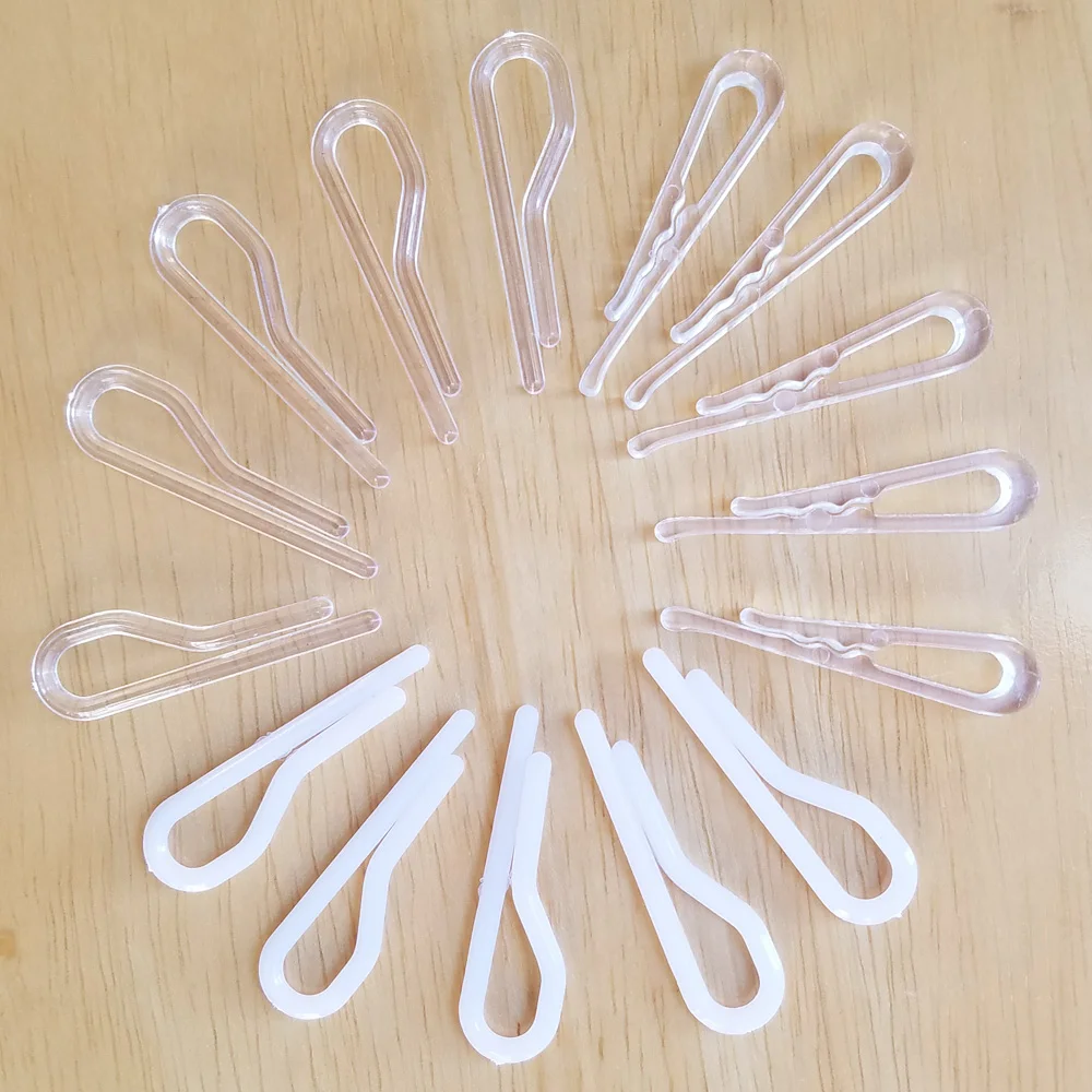 

500pcs/lot Clear plastic garment clips white clip L36mm-38mm for shirt collar or T-shirt clip pins accessories bags cloths