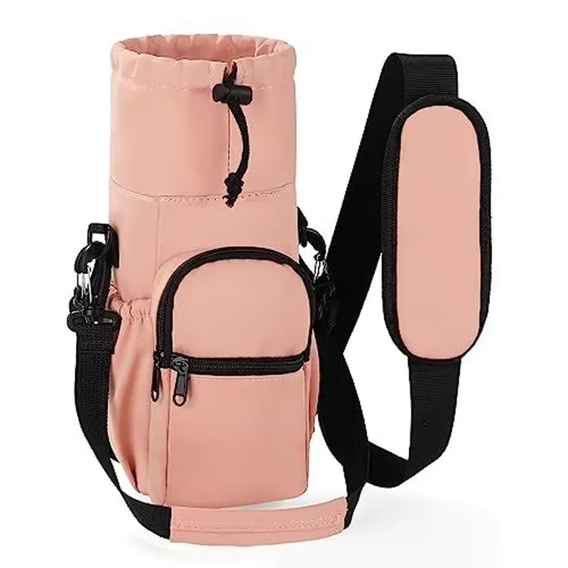 Portable Insulated Water Bottle Bag With Custom Shoulder Strap Winter Outdoor Down Handheld Diagonal Crossbody Ice Cup Holder
