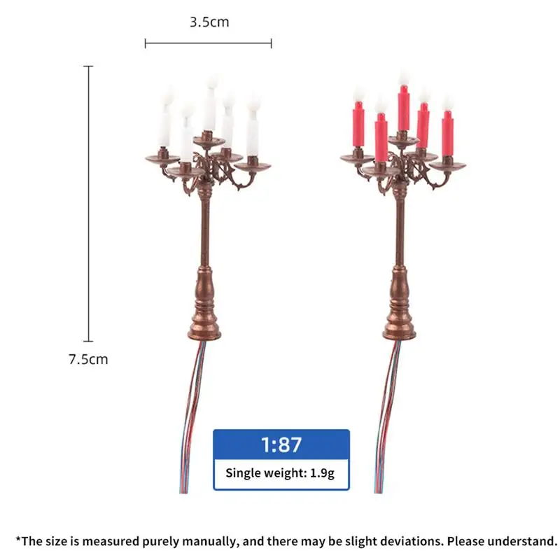 5 Stuks 1:87 Schaal Miniatuur Kandelaars Poppenhuis Miniatuur Elektrische Lamp Kandelaar Poppenhuis Decoratie Accessoires