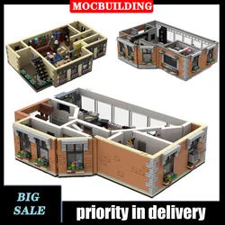 Urban Architecture Friend Apartment Set Creative Floor Model Building Block Assembly MOC TV Cafe Collection Series Toys