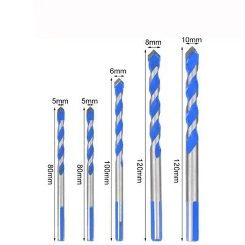 3 4 5 6 8 10 12mm Multi-functional Glass Drill Bit Triangle Bits Ceramic Tile Concrete Brick Metal Stainless Steel Wood 02075