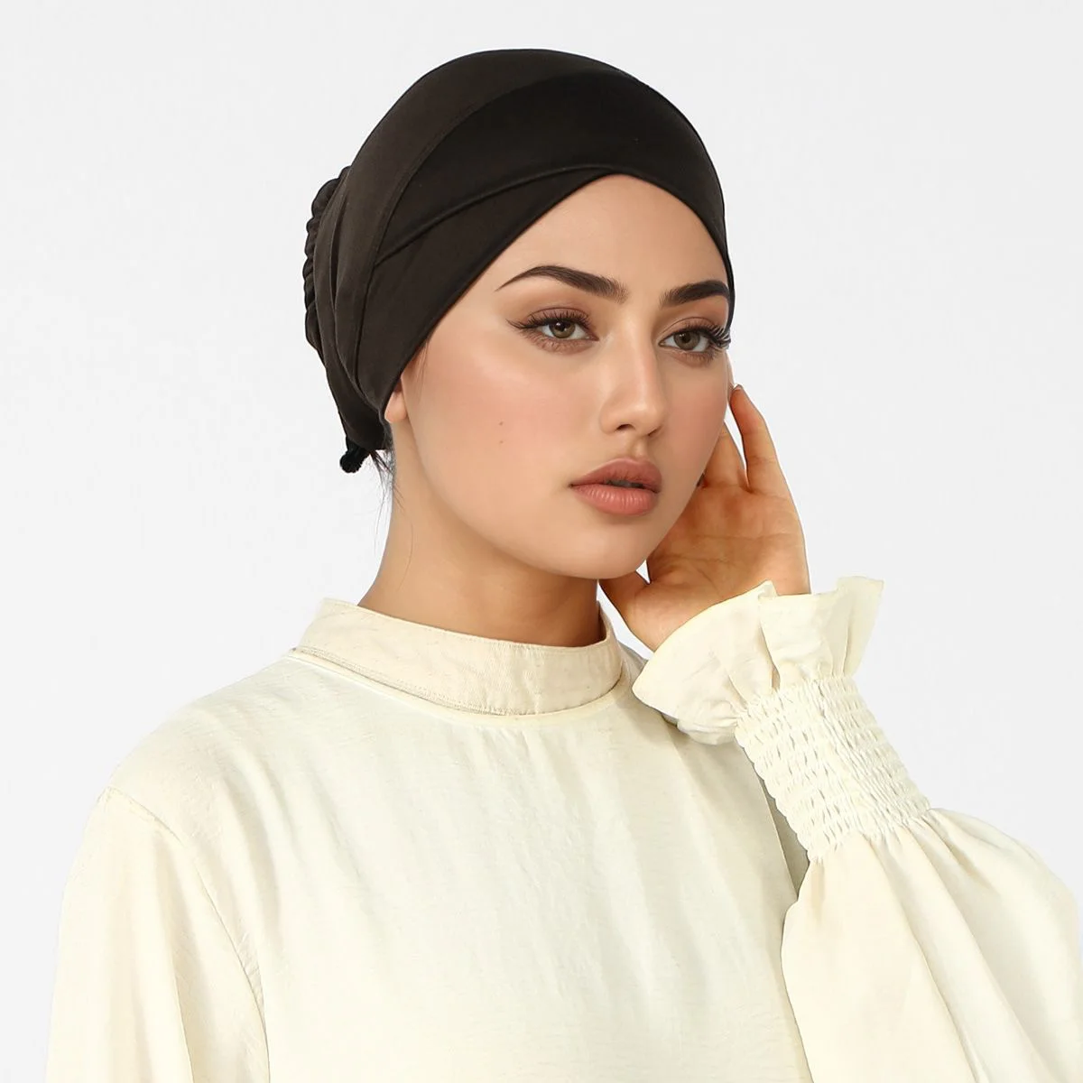 New Elastic Strap Inner Hijab Cap For Women Muslim Modal Cotton Turban Hat Soft Underscarf Solid Color Headscarf Ramadan Eid